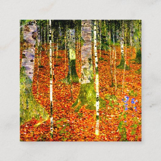 Gustav Klimt Birch Trees Informatiekaartje (Voorkant)