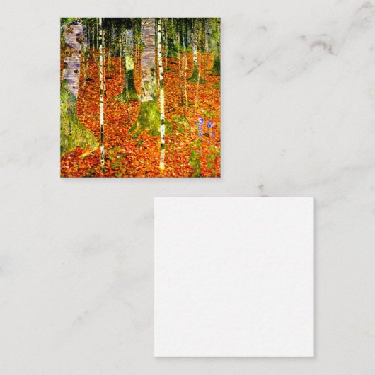 Gustav Klimt Birch Trees Informatiekaartje (Voorkant / Achterkant)