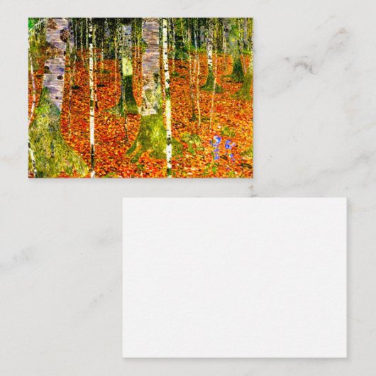 Gustav Klimt Birch Trees Informatiekaartje (Voorkant / Achterkant)