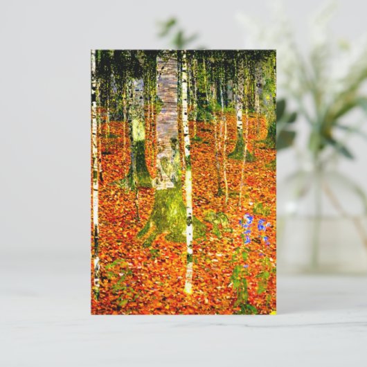 Gustav Klimt Birch Trees Informatiekaartje (Staand voorkant)