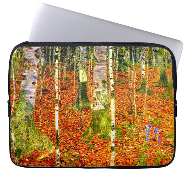 Gustav Klimt Birch Trees Laptop Sleeve (Voorkant)