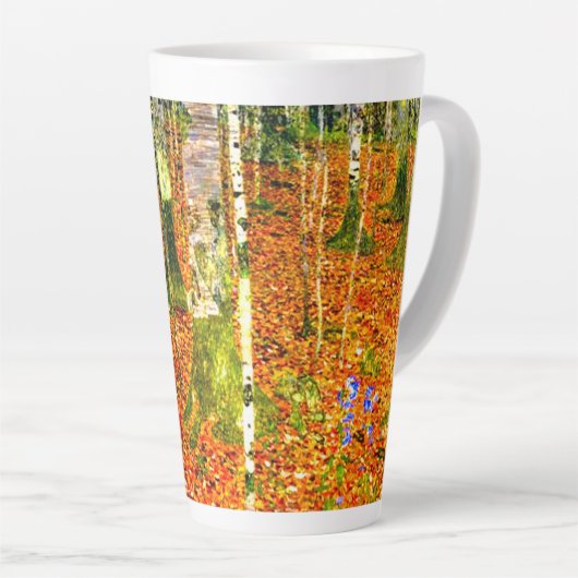 Gustav Klimt Birch Trees Latte Mok (Rechterhoek)