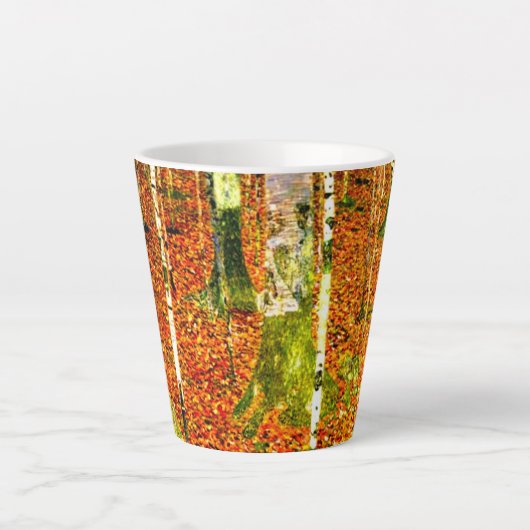 Gustav Klimt Birch Trees Latte Mok (Voorkant)