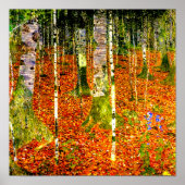 Gustav Klimt Birch Trees Poster (Voorkant)