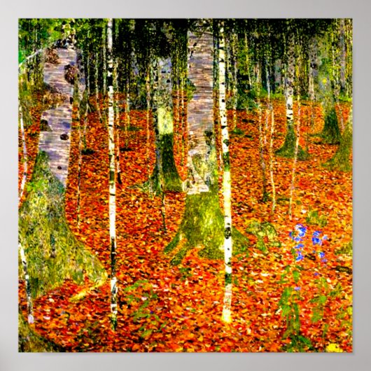 Gustav Klimt Birch Trees Poster (Voorkant)