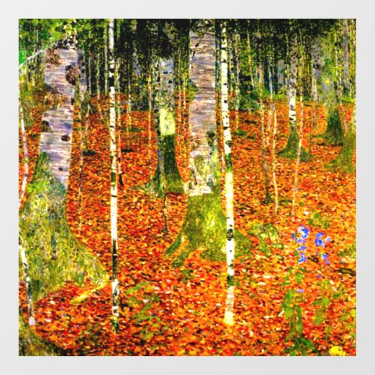 Gustav Klimt Birch Trees Raamsticker (Vel)