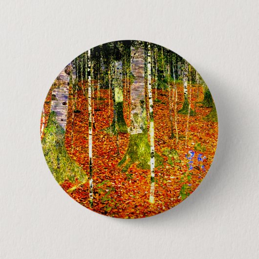 Gustav Klimt Birch Trees Ronde Button 5,7 Cm (Voorkant)