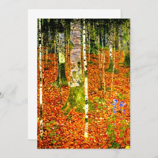 Gustav Klimt Birch Trees Save The Date (Voorkant / Achterkant)