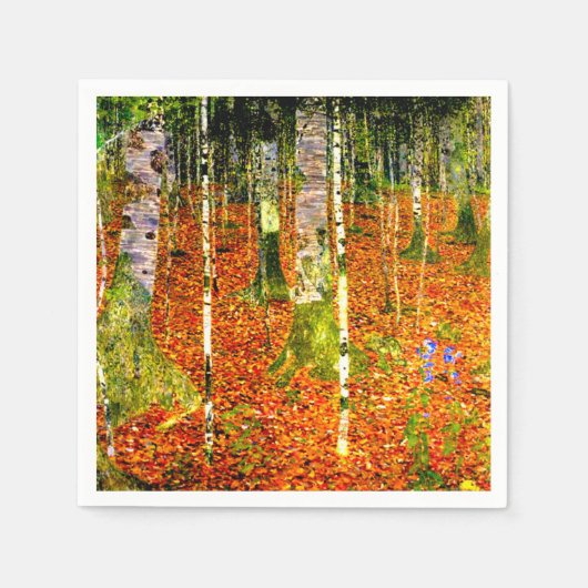 Gustav Klimt Birch Trees Servet (Voorkant)