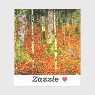 Gustav Klimt Birch Trees Sticker