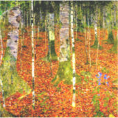 Gustav Klimt Birch Trees Sticker (Voorkant)