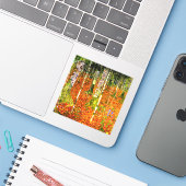 Gustav Klimt Birch Trees Sticker (Laptop met iPhone)