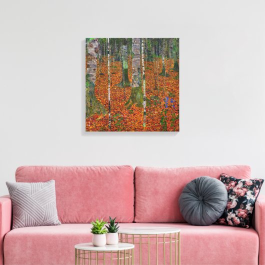 Gustav Klimt - Birch Wood Canvas Afdruk (Insitu (Woonkamer))