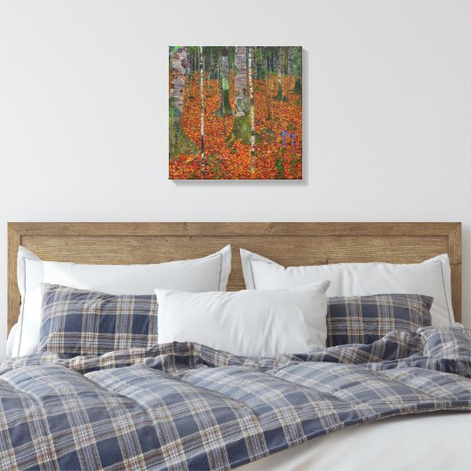 Gustav Klimt - Birch Wood Canvas Afdruk (Insitu (Slaapkamer))