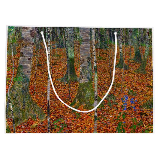Gustav Klimt - Birch Wood Groot Cadeauzakje (Achterkant)