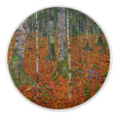 Gustav Klimt - Birch Wood Keramische Knop (Voorkant)