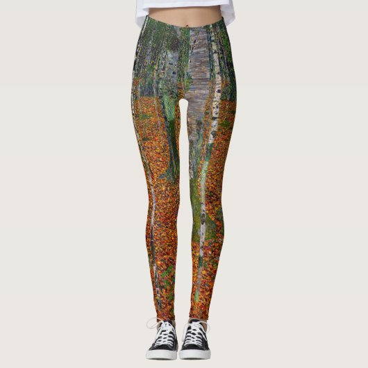 Gustav Klimt - Birch Wood Leggings (Voorkant)