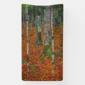 Gustav Klimt - Birch Wood Spandoek (Verticaal)