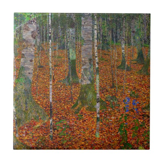 Gustav Klimt - Birch Wood Tegeltje (Voorkant)