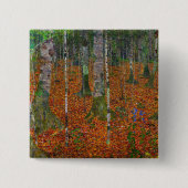 Gustav Klimt - Birch Wood Vierkante Button 5,1 Cm (Voorkant)