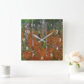 Gustav Klimt - Birch Wood Vierkante Klok (Huis)