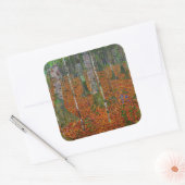 Gustav Klimt - Birch Wood Vierkante Sticker (Envelop)