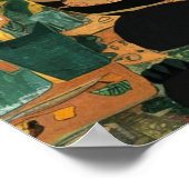 Gustav Klimt Black Cat in een bloementuin Poster (Hoek)