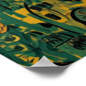 Gustav Klimt Black Cat in een bloementuin Poster (Hoek)