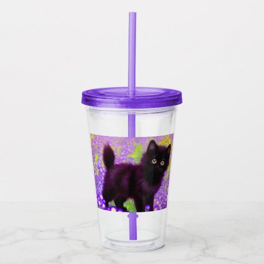 Gustav Klimt Black Kitten Acryl Drinkbeker (Voorkant)