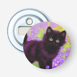 Gustav Klimt Black Kitten Button Flesopener