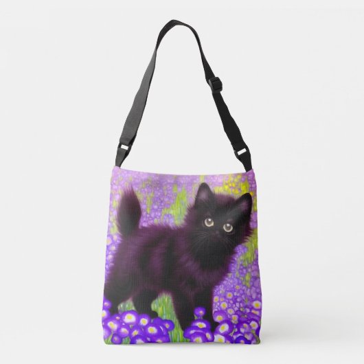 Gustav Klimt Black Kitten Crossbody Tas (Achterkant)