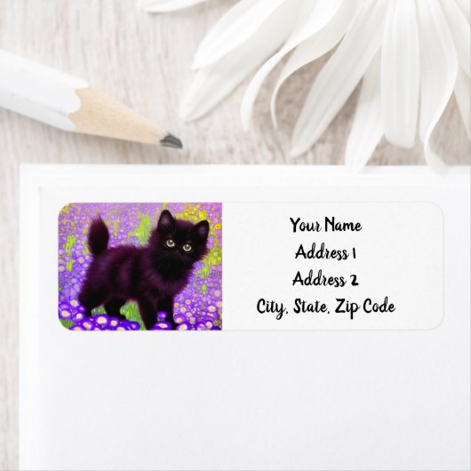 Gustav Klimt Black Kitten Etiket (Insitu)