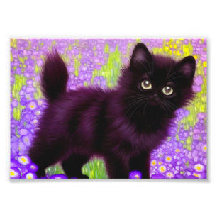 Gustav Klimt Black Kitten Foto Afdruk