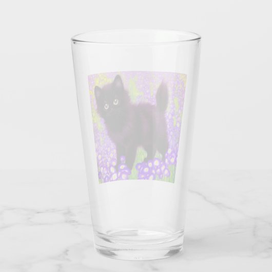 Gustav Klimt Black Kitten Glas (Achterkant)