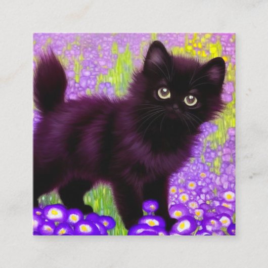 Gustav Klimt Black Kitten Informatiekaartje (Voorkant)