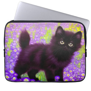 Gustav Klimt Black Kitten Laptop Sleeve