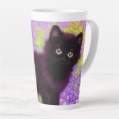 Gustav Klimt Black Kitten Latte Mok (Rechterhoek)