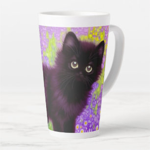 Gustav Klimt Black Kitten Latte Mok