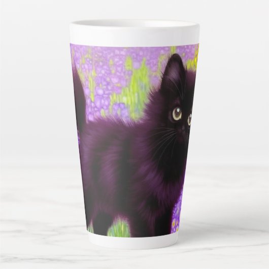 Gustav Klimt Black Kitten Latte Mok (Voorkant)