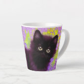 Gustav Klimt Black Kitten Latte Mok (Rechterhoek)