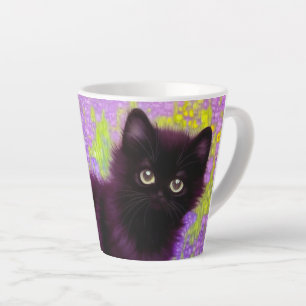 Gustav Klimt Black Kitten Latte Mok