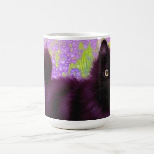 Gustav Klimt Black Kitten Magische Mok (Midden)