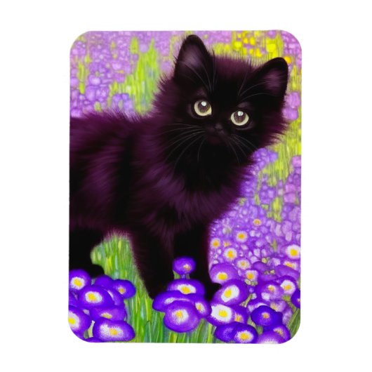 Gustav Klimt Black Kitten Magneet (Verticaal)