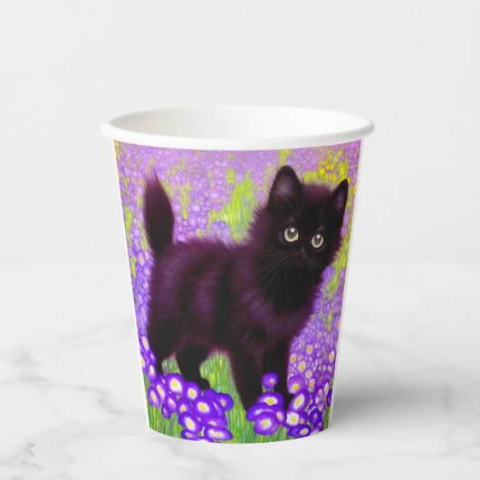 Gustav Klimt Black Kitten Papieren Bekers (Voorkant)