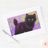 Gustav Klimt Black Kitten Rechthoekige Sticker (Envelop)