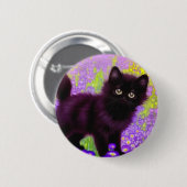 Gustav Klimt Black Kitten Ronde Button 5,7 Cm (Voorkant /achterkant)