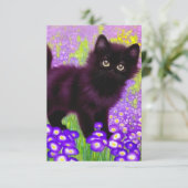 Gustav Klimt Black Kitten RSVP Kaartje (Staand voorkant)