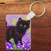 Gustav Klimt Black Kitten Sleutelhanger (Achterkant)
