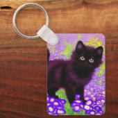 Gustav Klimt Black Kitten Sleutelhanger (Voorkant)