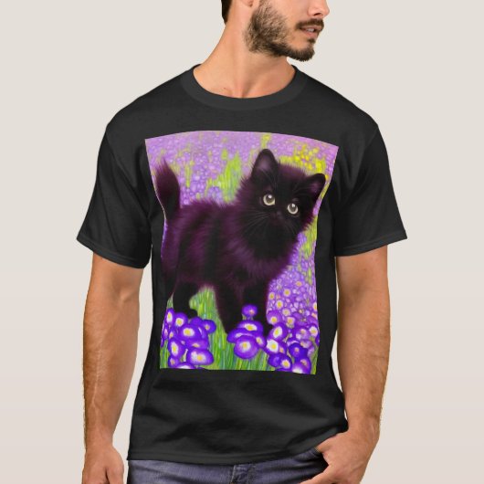 Gustav Klimt Black Kitten T-shirt (Voorkant)